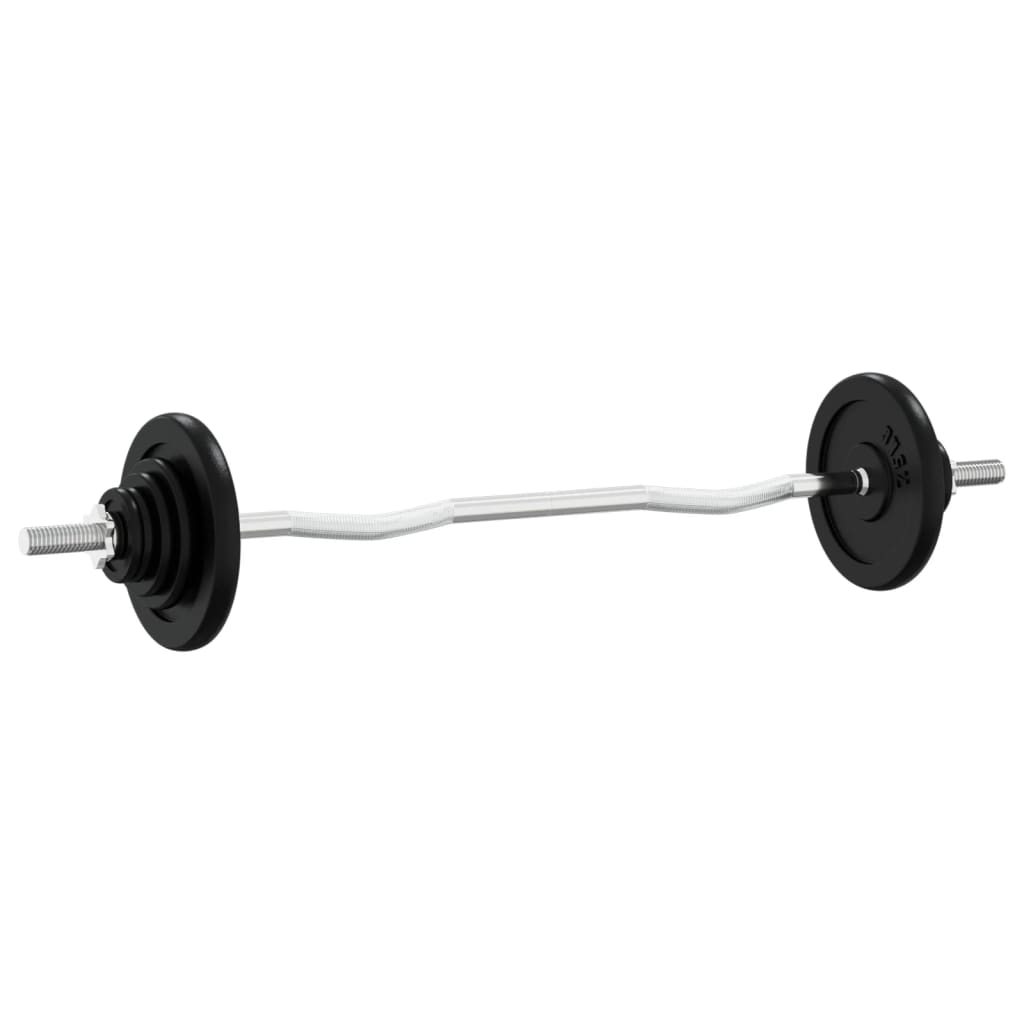 VidaXL Haltère avec poids 60 kg en fonte et acier chromé