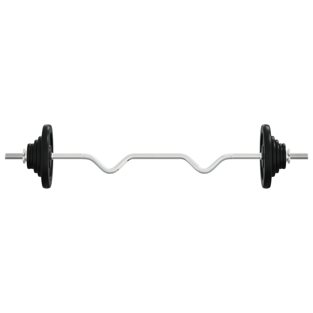 VidaXL Haltère avec poids 60 kg en fonte et acier chromé