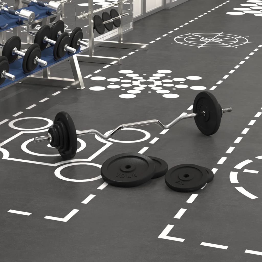 VidaXL Haltère avec poids 60 kg en fonte et acier chromé