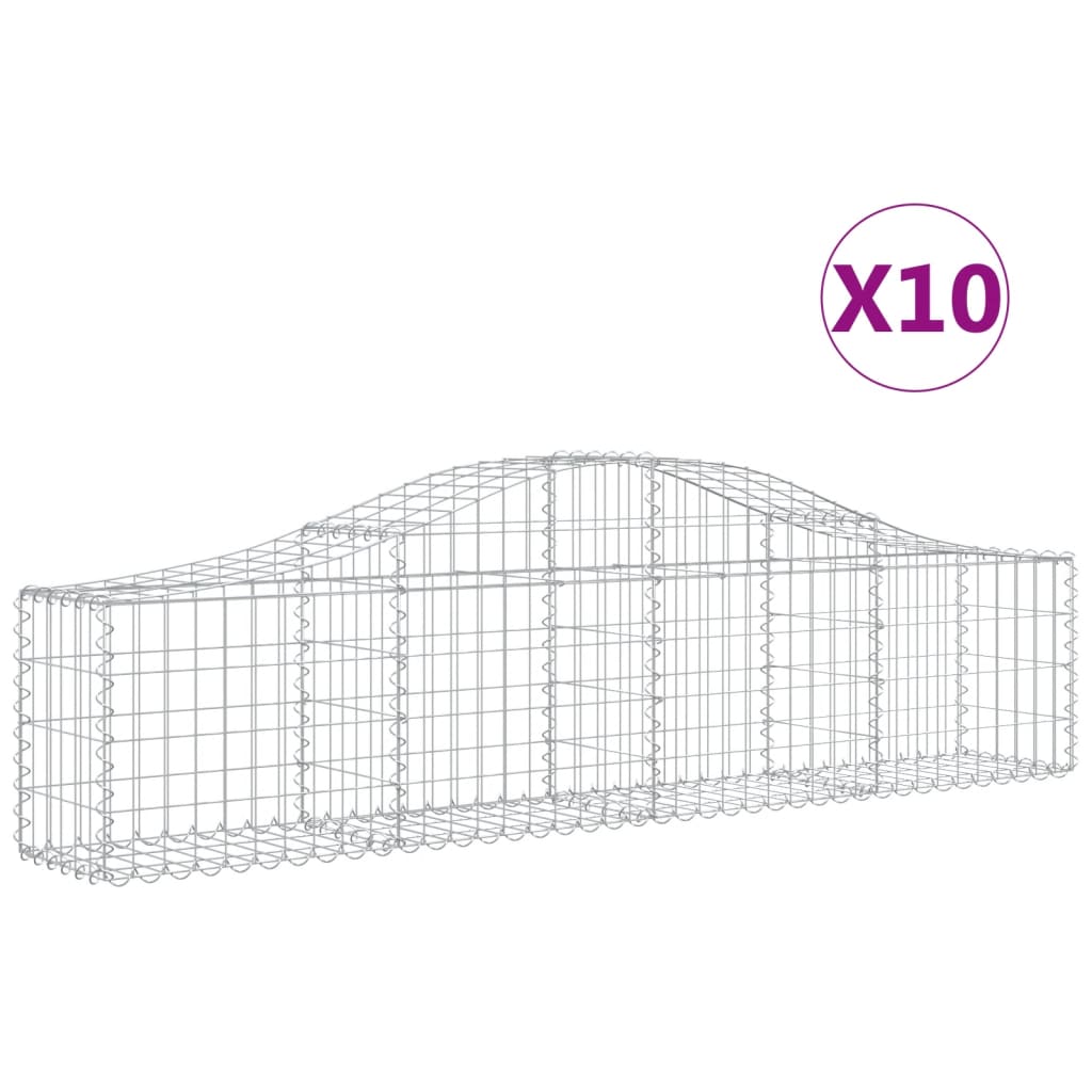 VidaXL Gabions 10 pcs courbé 200x30x40 60 cm fer galvanisé
