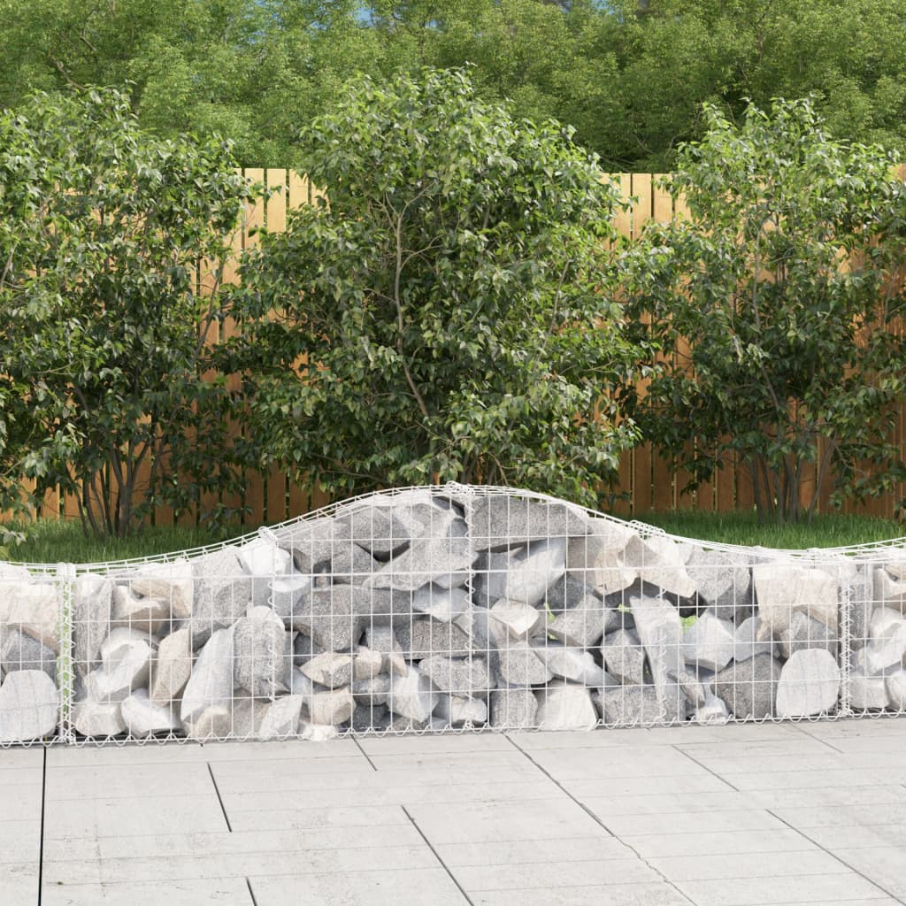 VidaXL Gabions 15 pcs courbé 200x30x40 60 cm fer galvanisé