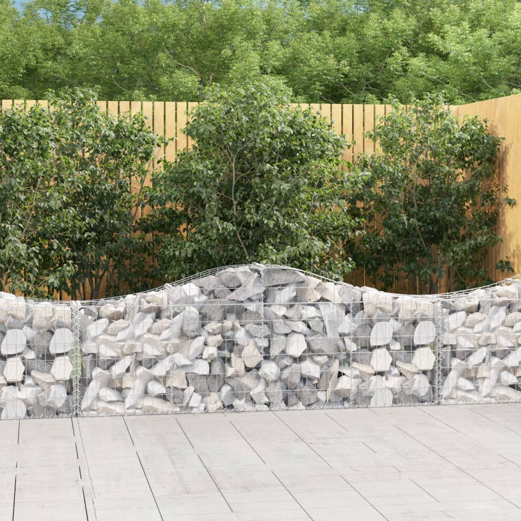 VidaXL Gabions 7 pcs courbé 200x30x60 80 cm fer galvanisé