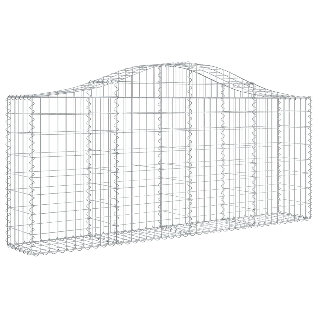 VidaXL Gabions 7 pcs courbé 200x30x80 100 cm fer galvanisé