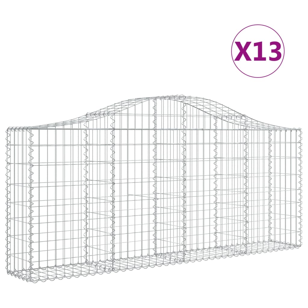 VidaXL Gabions 13 pcs courbé 200x30x80 100 cm fer