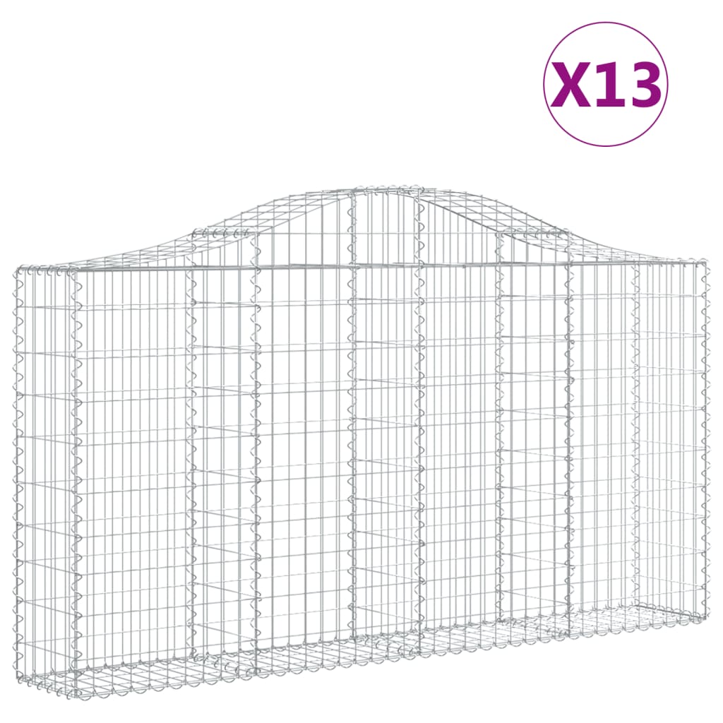VidaXL Gabions 13 pcs courbé 200x30x100 120 cm fer