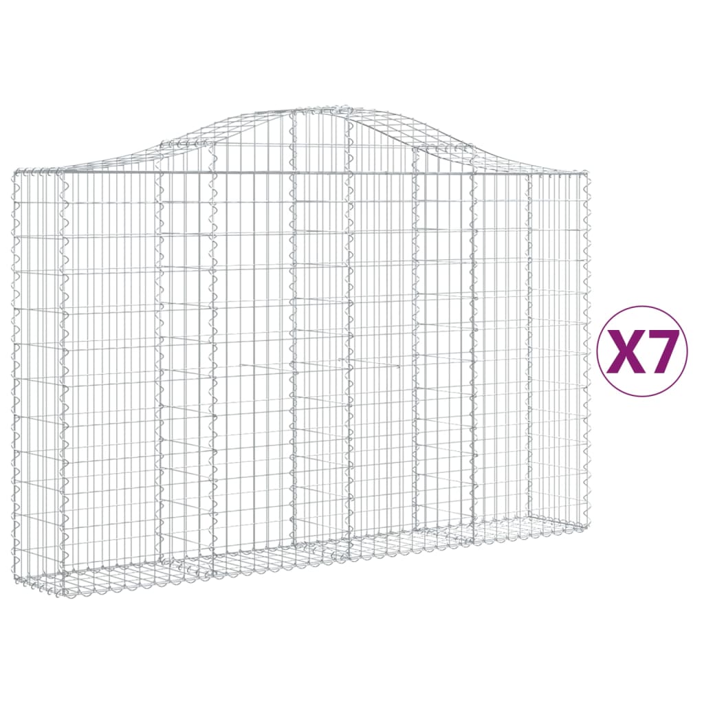 VidaXL Gabions 7 pcs courbé 200x30x120 140 cm fer