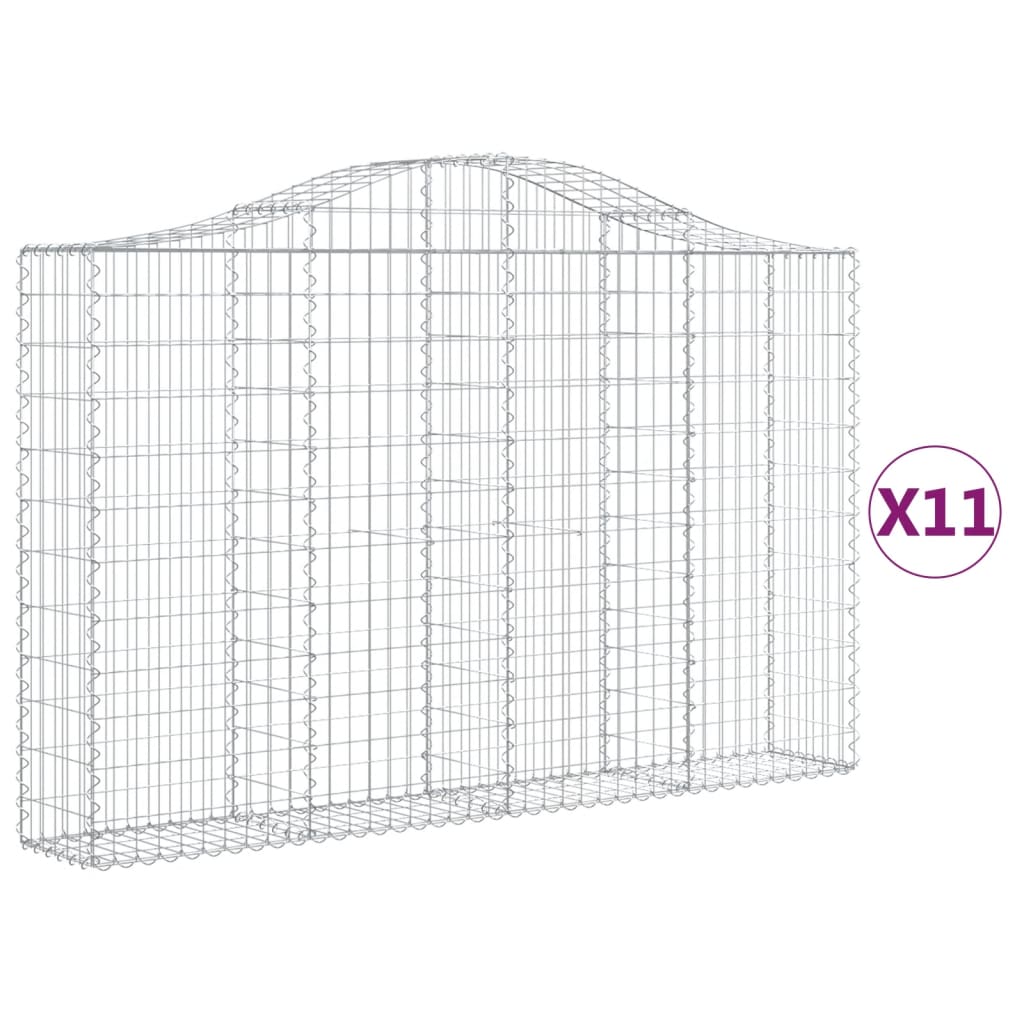 VidaXL Gabions 11 pcs courbé 200x30x120 140 cm fer