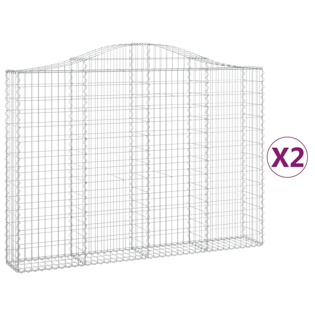 VidaXL Gabions 2 pcs courbé 200x30x140 160 cm fer