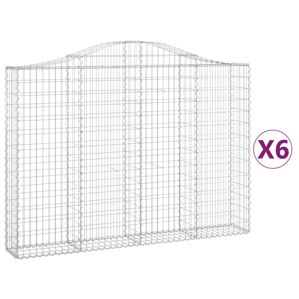 VidaXL Gabions 6 pcs courbé 200x30x140 160 cm fer