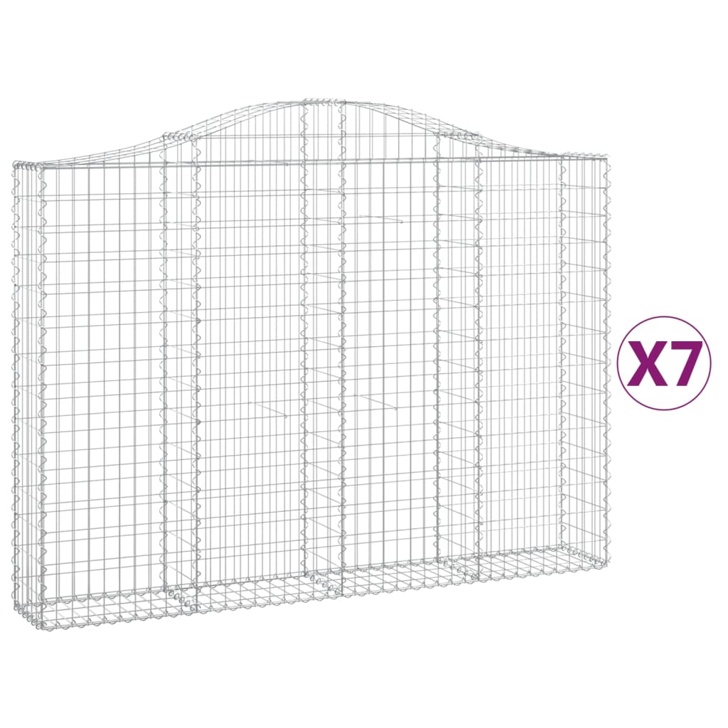 VidaXL Gabions 7 pcs courbé 200x30x140 160 cm fer