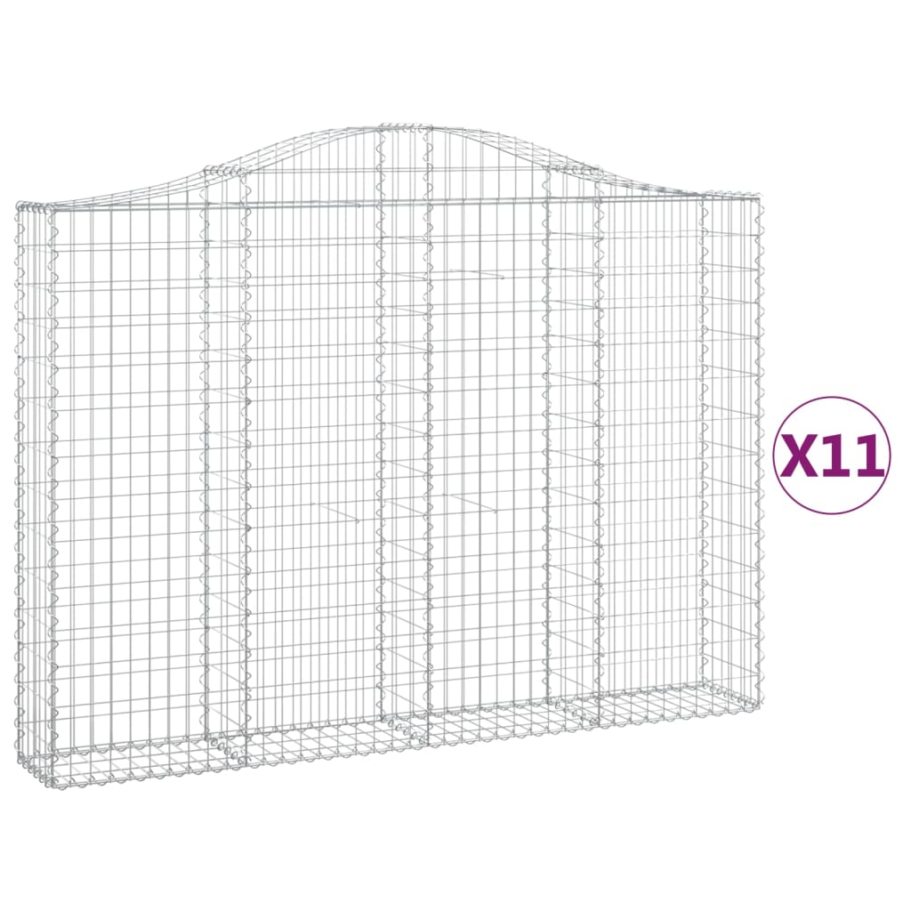 VidaXL Gabions 11 pcs courbé 200x30x140 160 cm fer