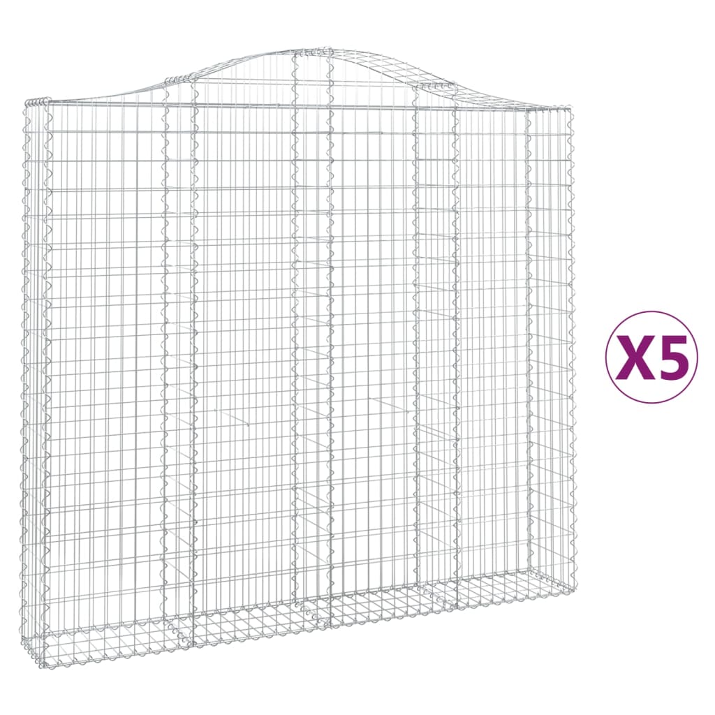 VidaXL Gabions 5 pcs courbé 200x30x180 200 cm fer