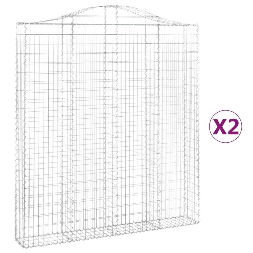 VidaXL Gabions 2 pcs courbé 200x30x220 240 cm fer