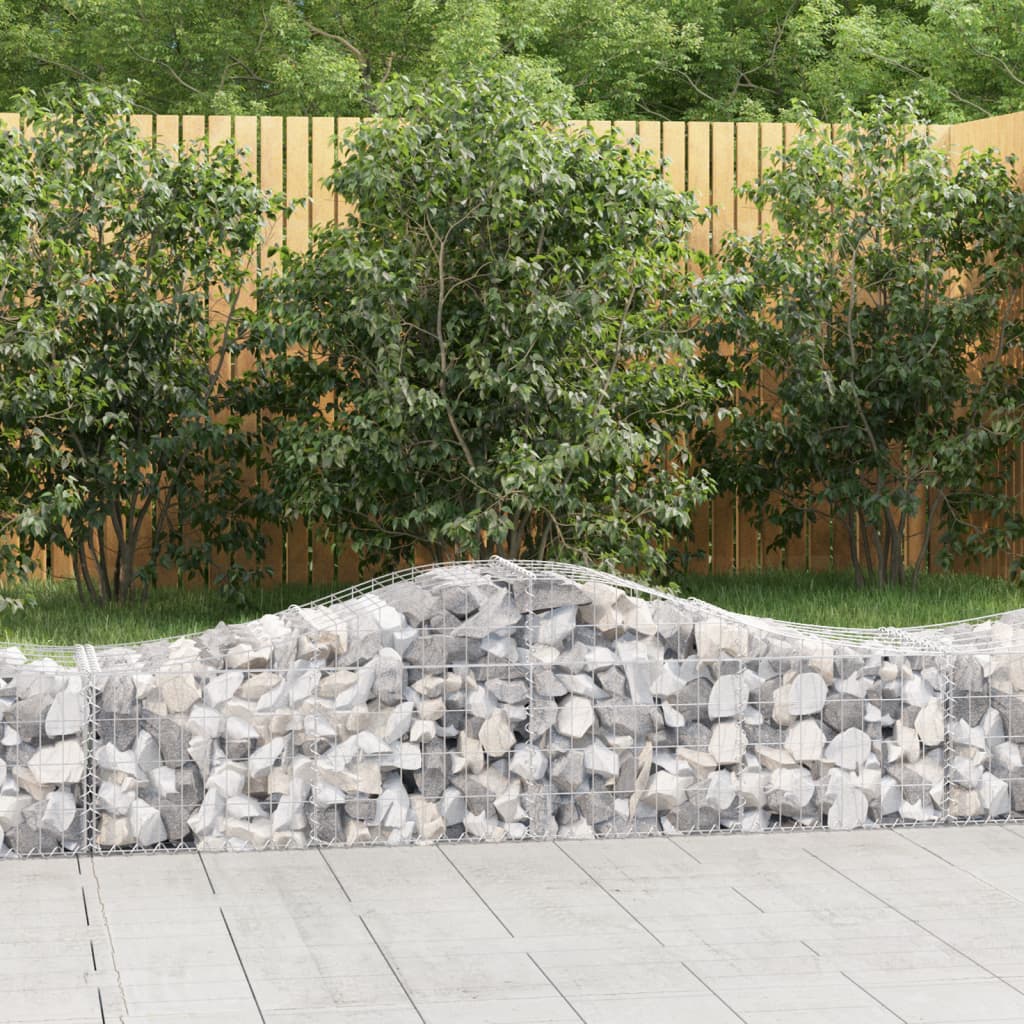 VidaXL Gabions 5 pcs courbé 200x50x40 60 cm fer galvanisé
