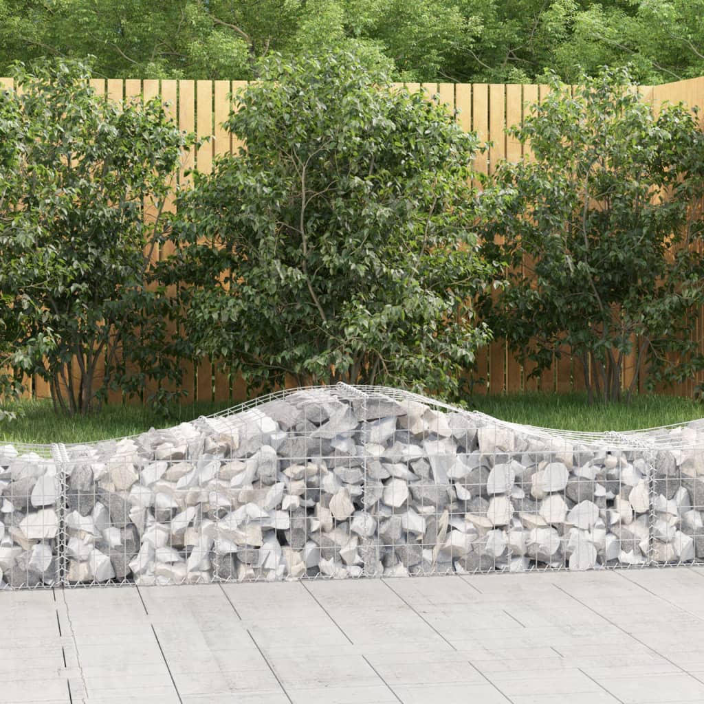 VidaXL Gabions 9 pcs courbé 200x50x40 60 cm fer galvanisé
