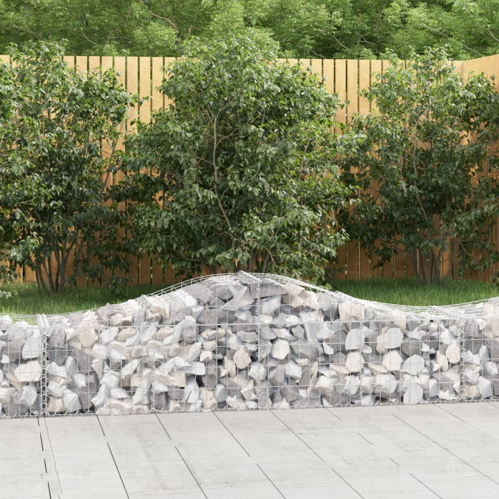 VidaXL Gabions 15 pcs courbé 200x50x40 60 cm fer galvanisé