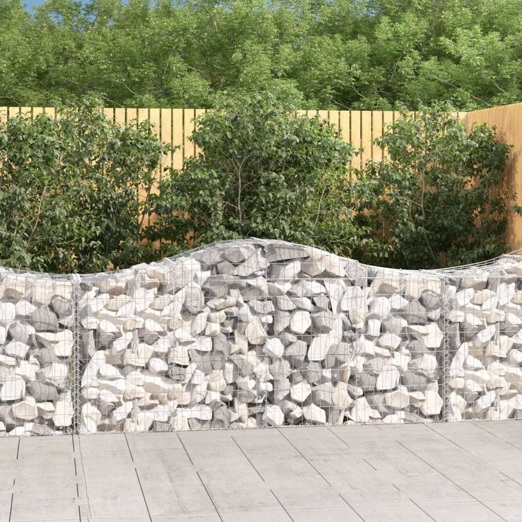 VidaXL Gabions 5 pcs courbé 200x50x80 100 cm fer galvanisé