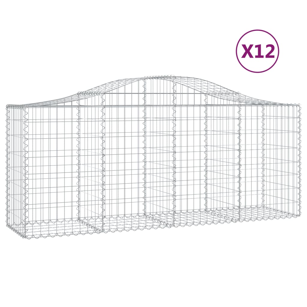 VidaXL Gabions 12 pcs courbé 200x50x80 100 cm fer