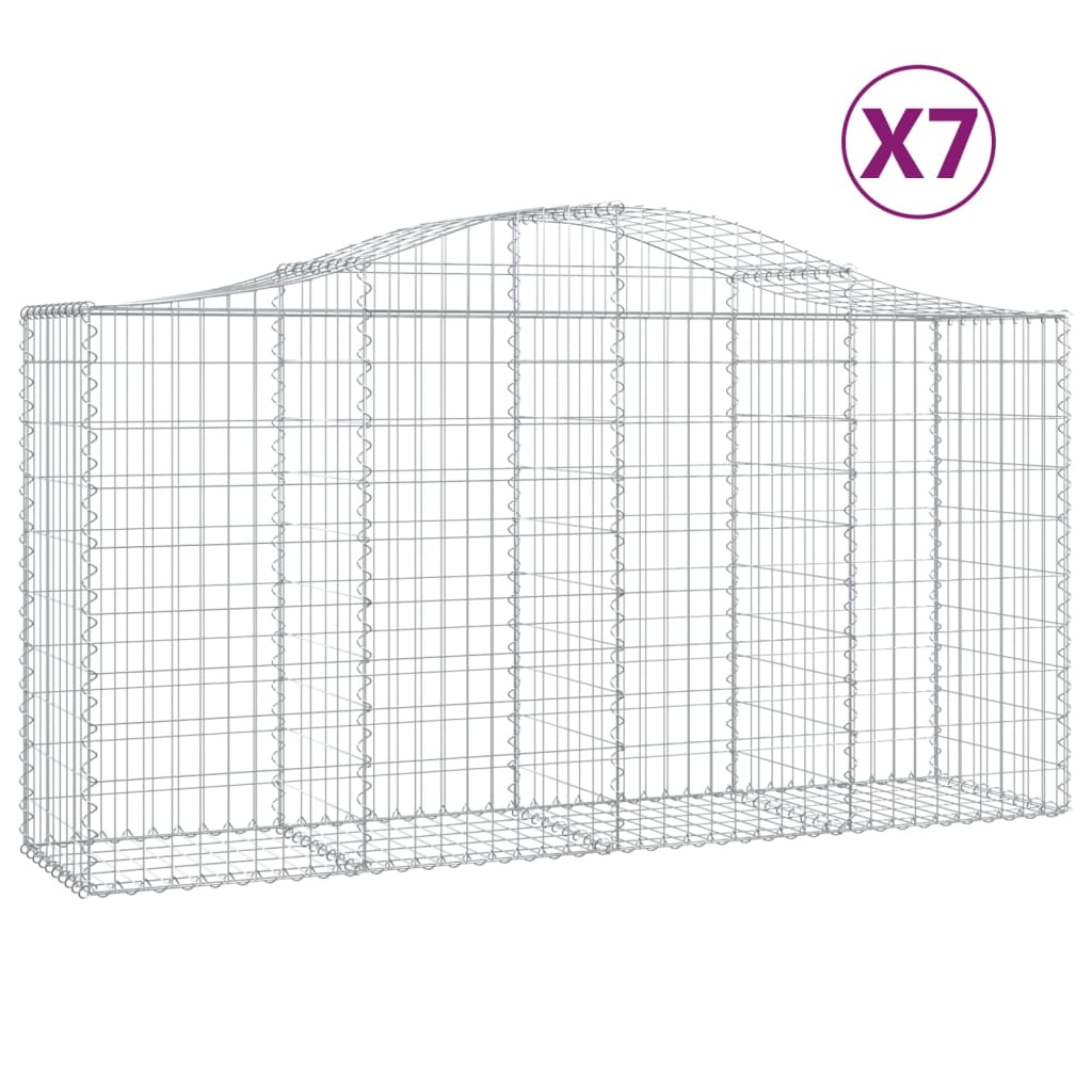 VidaXL Gabions 7 pcs courbé 200x50x100 120 cm fer