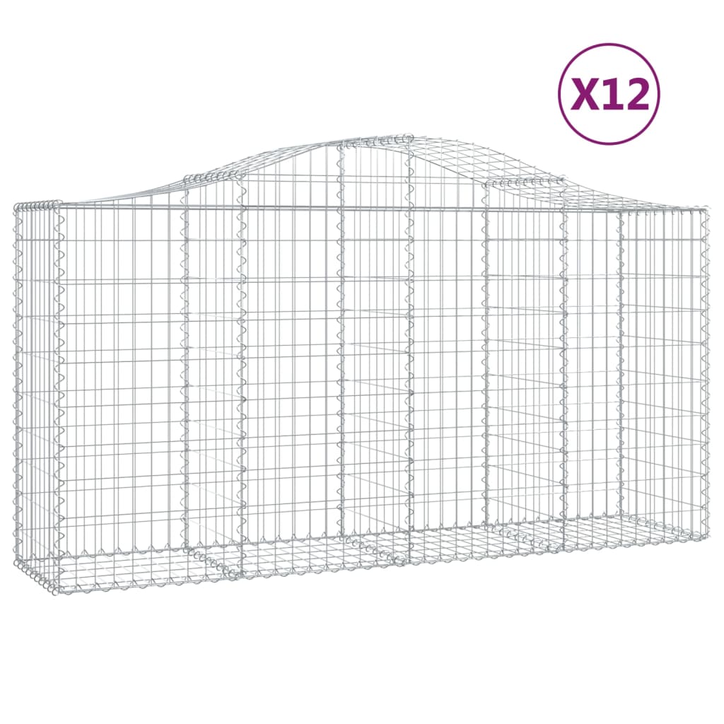 VidaXL Gabions 12 pcs courbé 200x50x100 120 cm fer