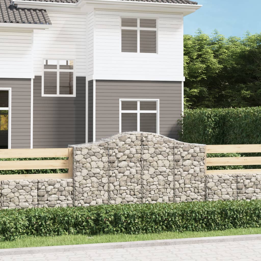 VidaXL Gabions 2 pcs courbé 200x50x120 140 cm fer