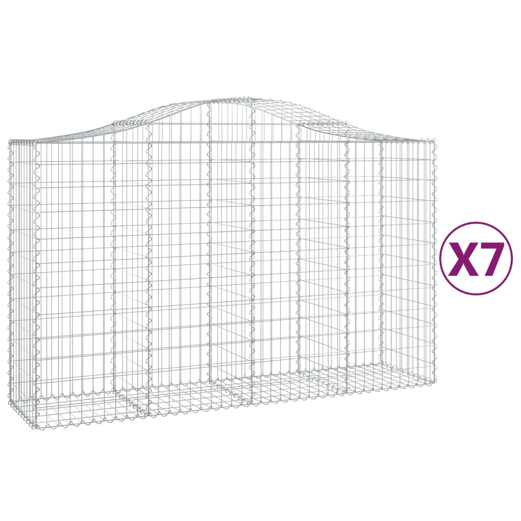 VidaXL Gabions 7 pcs courbé 200x50x120 140 cm fer