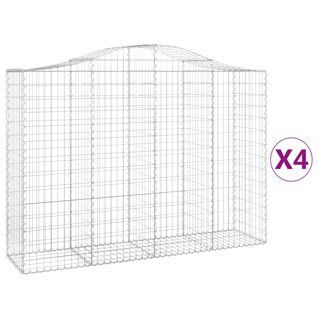 VidaXL Gabions 4 pcs courbé 200x50x140 160 cm fer