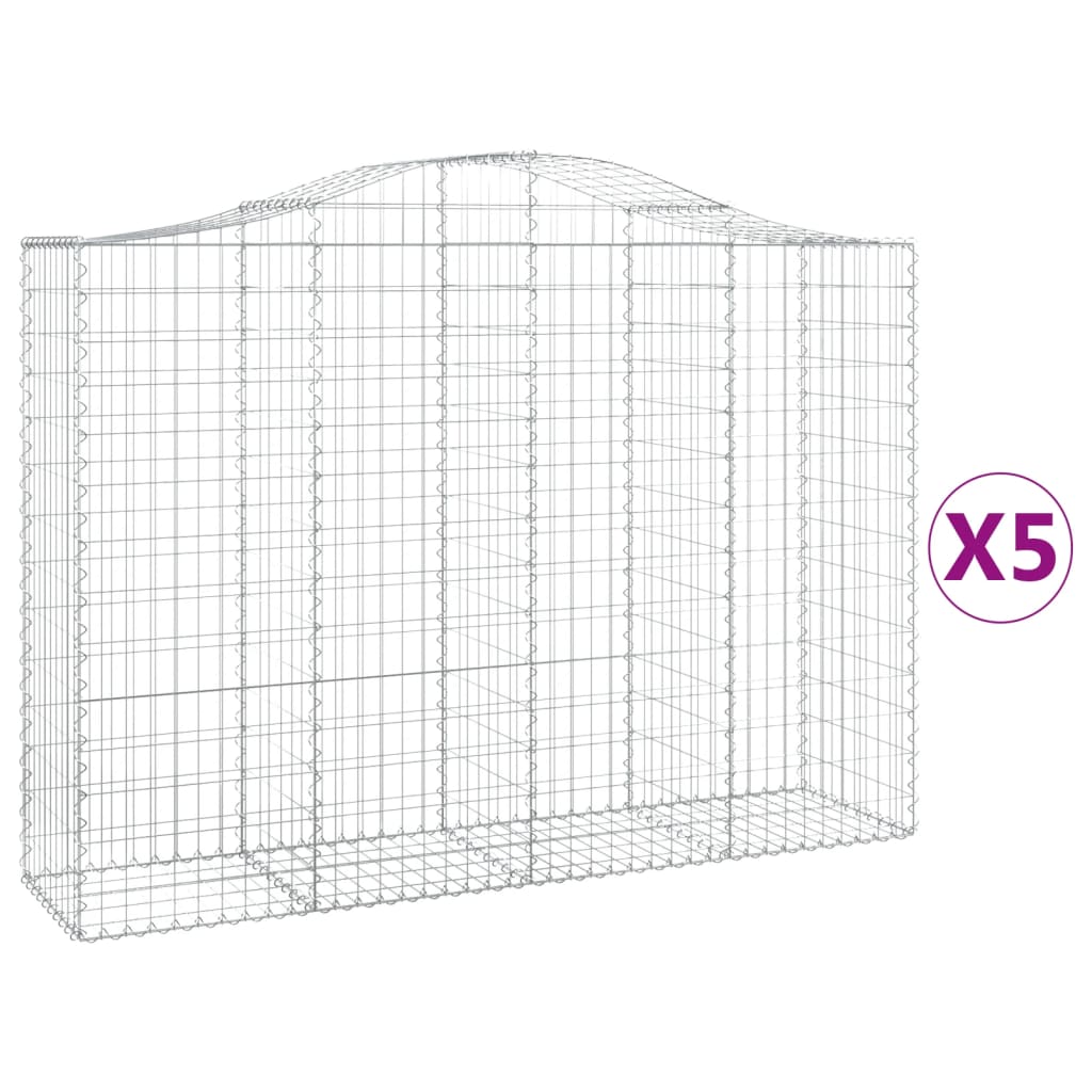 VidaXL Gabions 5 pcs courbé 200x50x140 160 cm fer