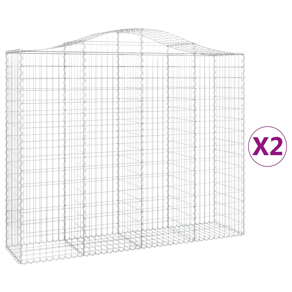 VidaXL Gabions 2 pcs courbé 200x50x160 180 cm fer