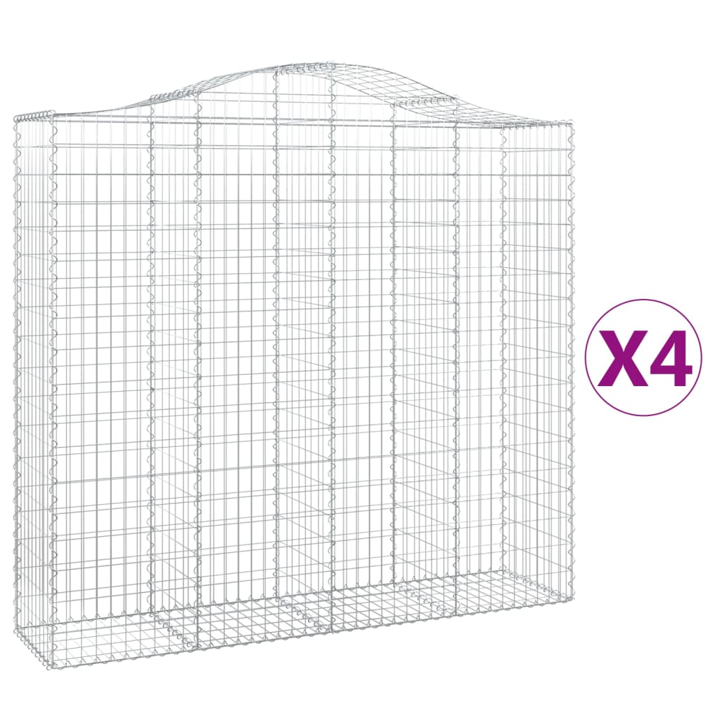 VidaXL Gabions 4 pcs courbé 200x50x180 200 cm fer