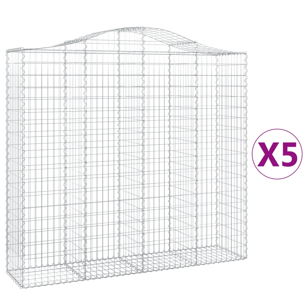VidaXL Gabions 5 pcs courbé 200x50x180 200 cm fer