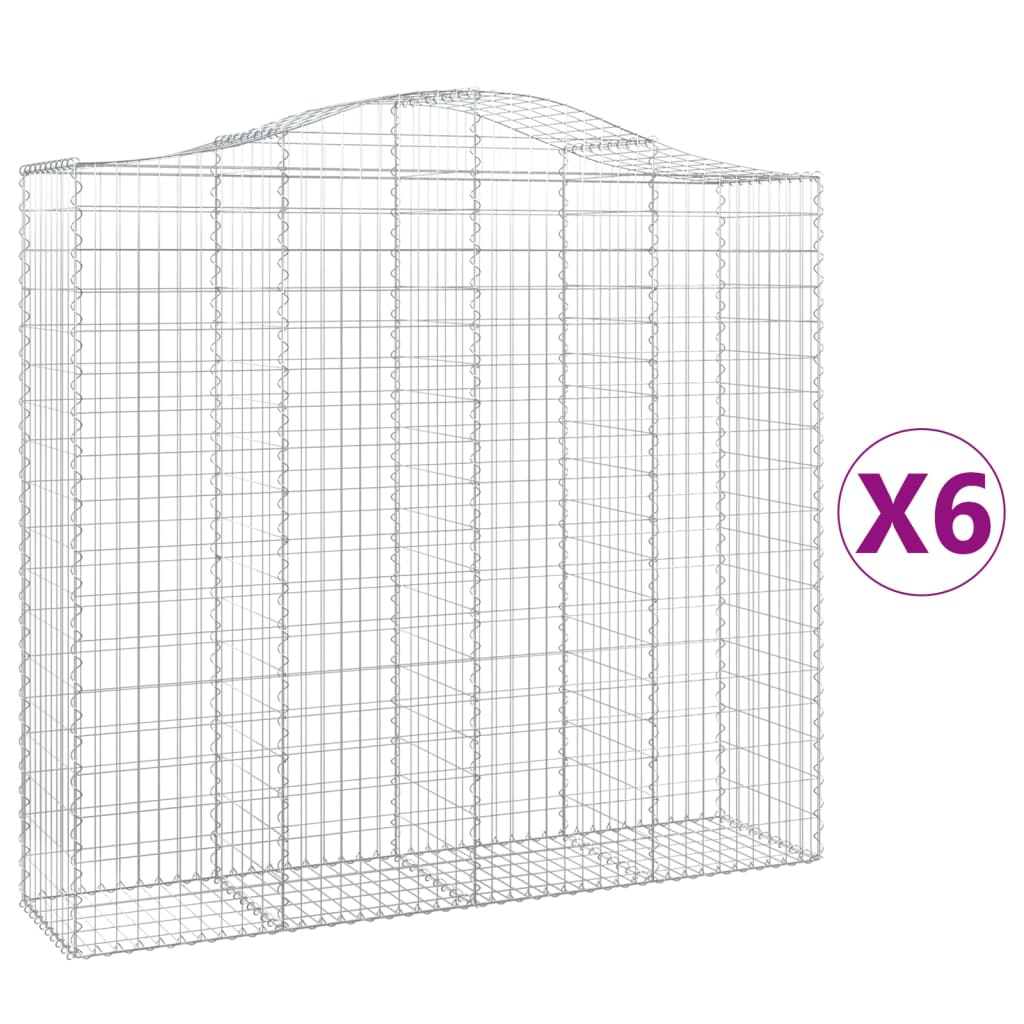 VidaXL Gabions 6 pcs courbé 200x50x180 200 cm fer