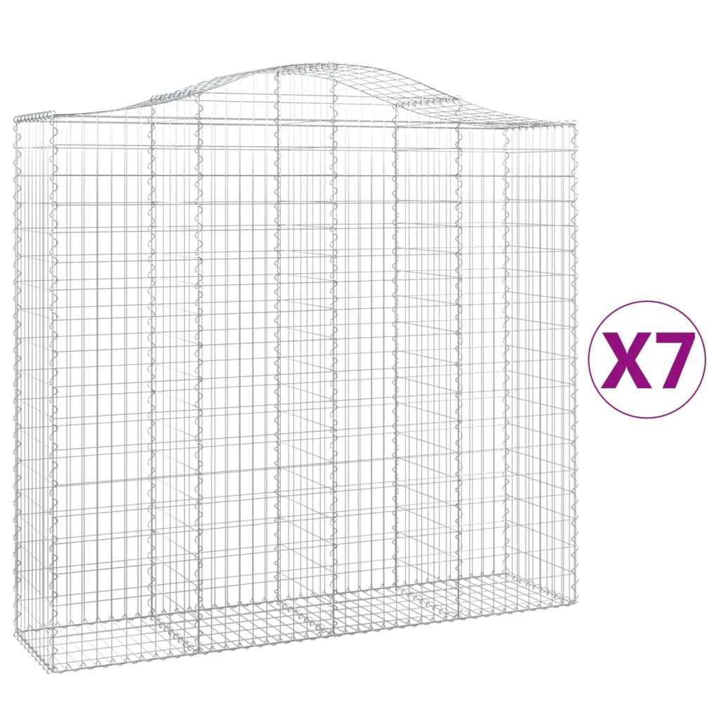 VidaXL Gabions 7 pcs courbé 200x50x180 200 cm fer