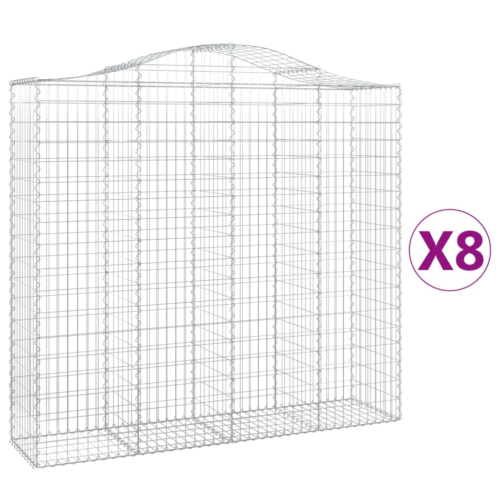VidaXL Gabions 8 pcs courbé 200x50x180 200 cm fer