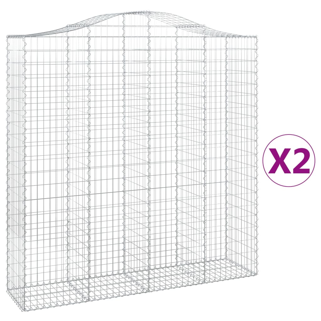VidaXL Gabions 2 pcs courbé 200x50x200 220 cm fer