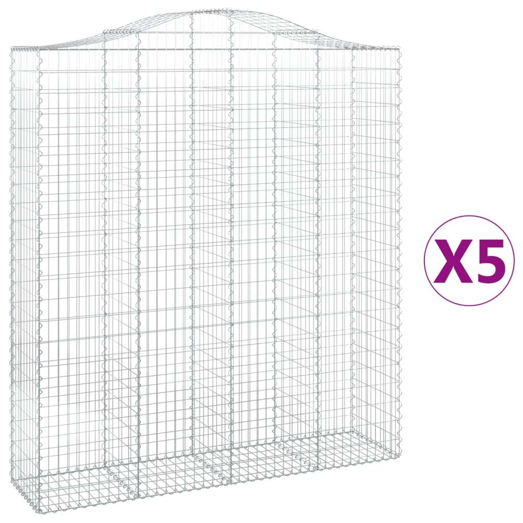 VidaXL Gabions 5 pcs courbé 200x50x220 240 cm fer