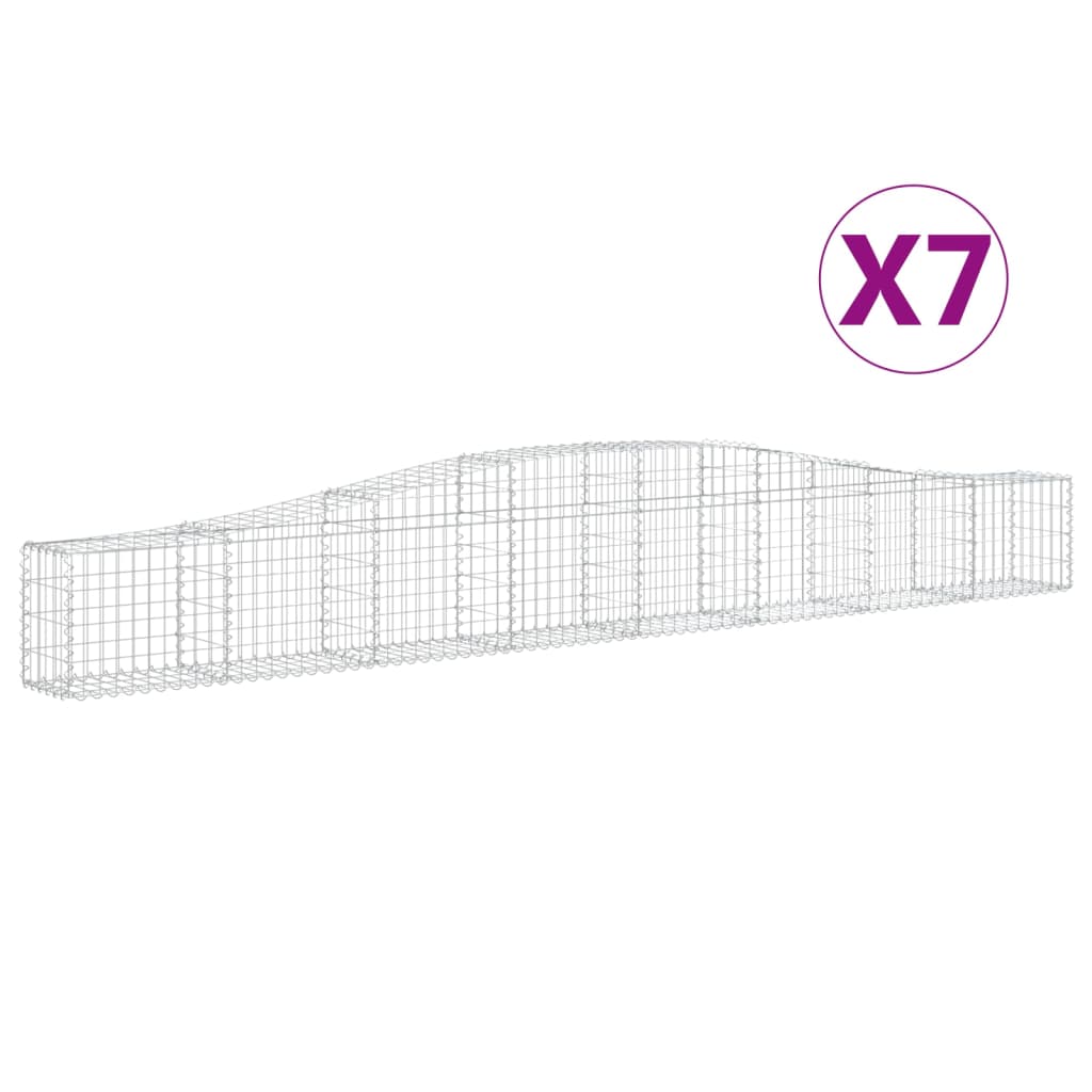 VidaXL Gabions 7 pcs courbé 400x30x40 60 cm fer
