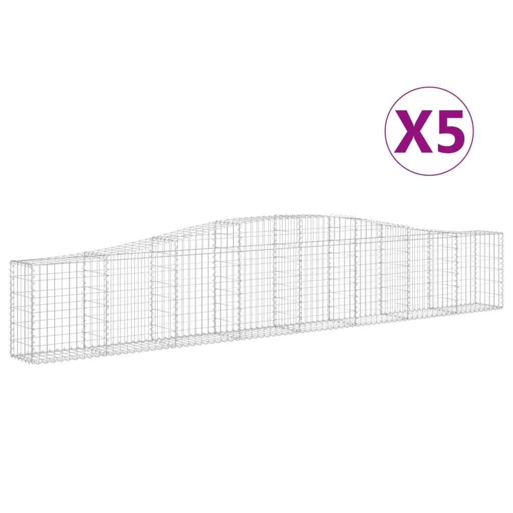 VidaXL Gabions 5 pcs courbé 400x30x60 80 cm fer