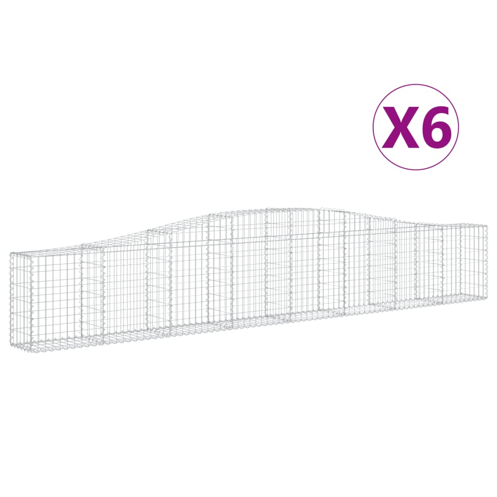 VidaXL Gabions 6 pcs courbé 400x30x60 80 cm fer