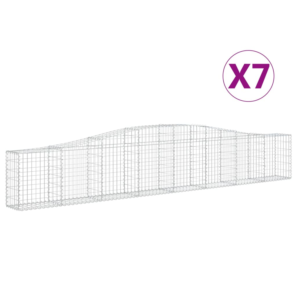 VidaXL Gabions 7 pcs courbé 400x30x60 80 cm fer