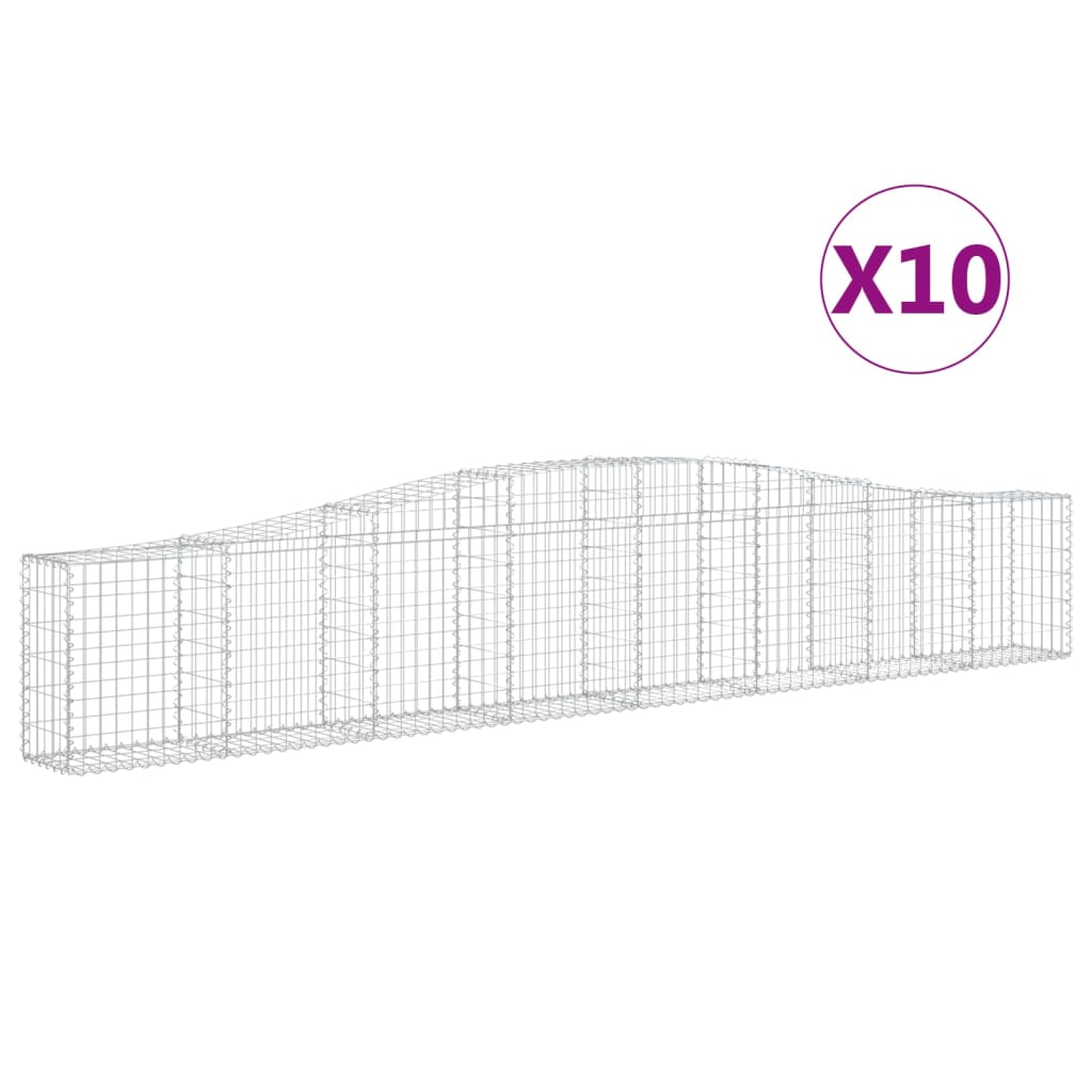 VidaXL Gabions 10 pcs courbé 400x30x60 80 cm fer