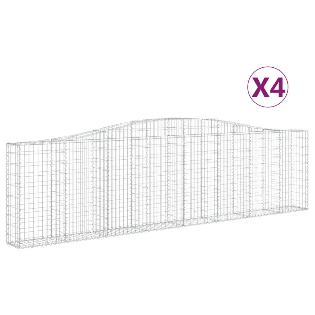 VidaXL Gabions 4 pcs courbé 400x30x100 120 cm fer