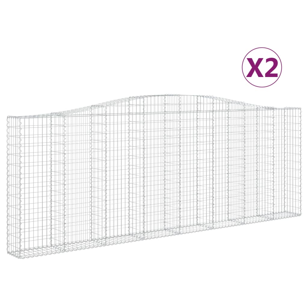 VidaXL Gabions 2 pcs courbé 400x30x140 160 cm fer