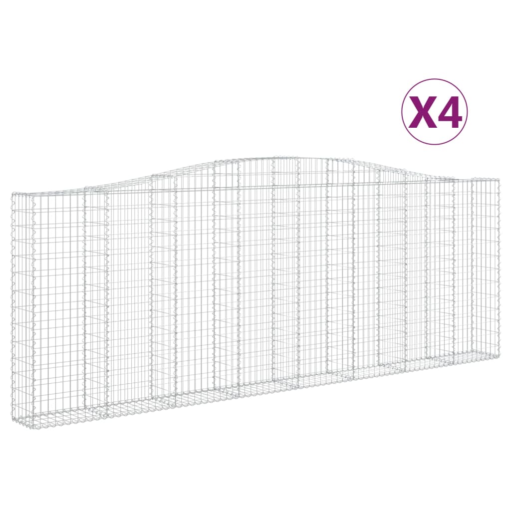 VidaXL Gabions 4 pcs courbé 400x30x140 160 cm fer