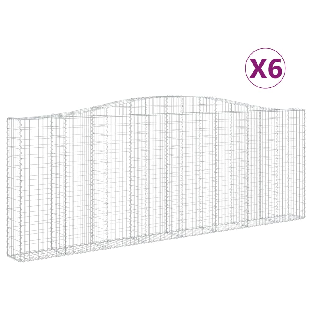 VidaXL Gabions 6 pcs courbé 400x30x140 160 cm fer