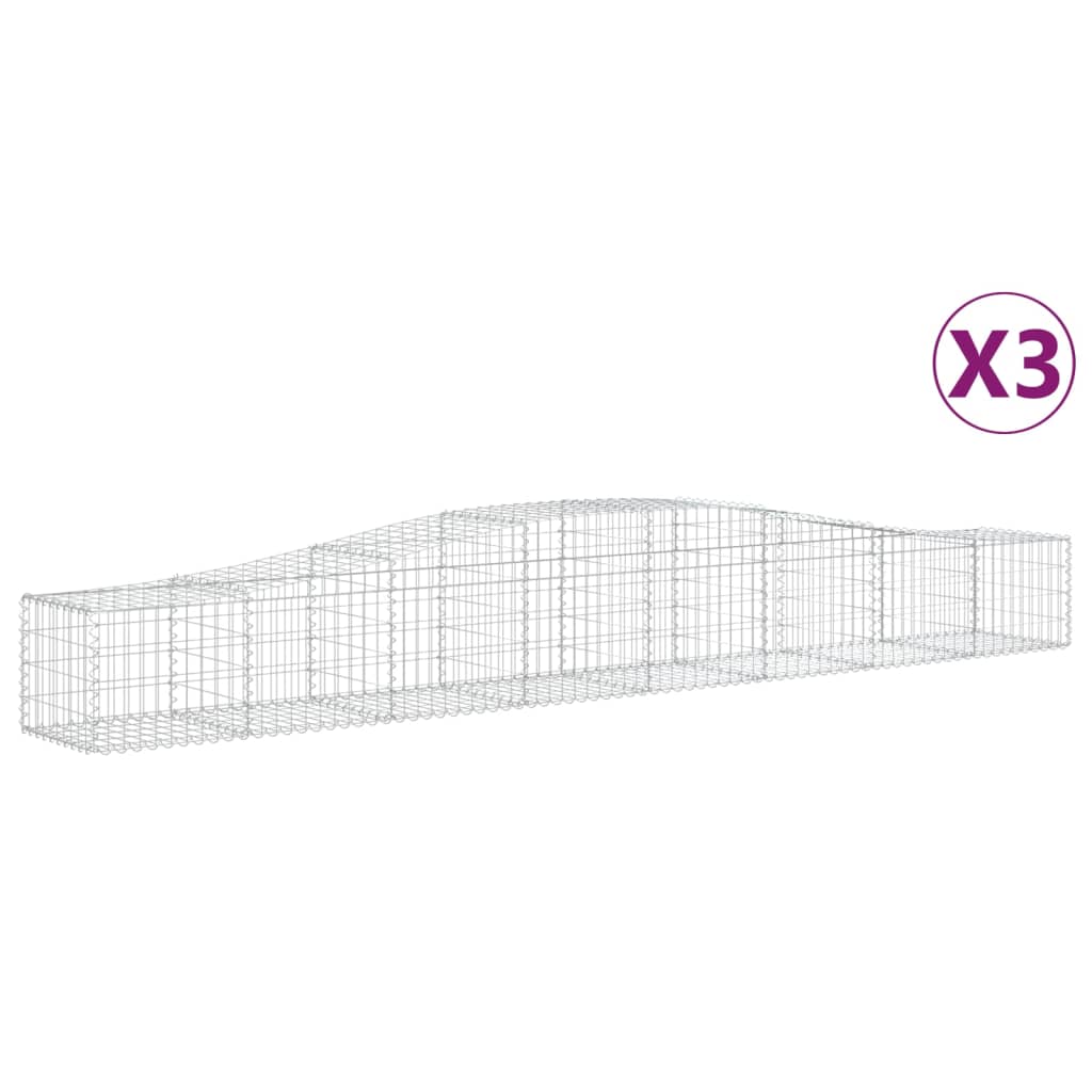 VidaXL Gabions 3 pcs courbé 400x50x40 60 cm fer