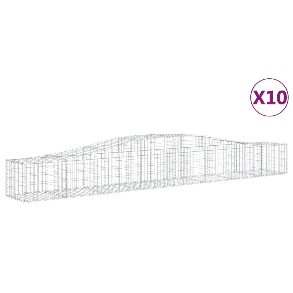 VidaXL Gabions 10 pcs courbé 400x50x40 60 cm fer galvanisé