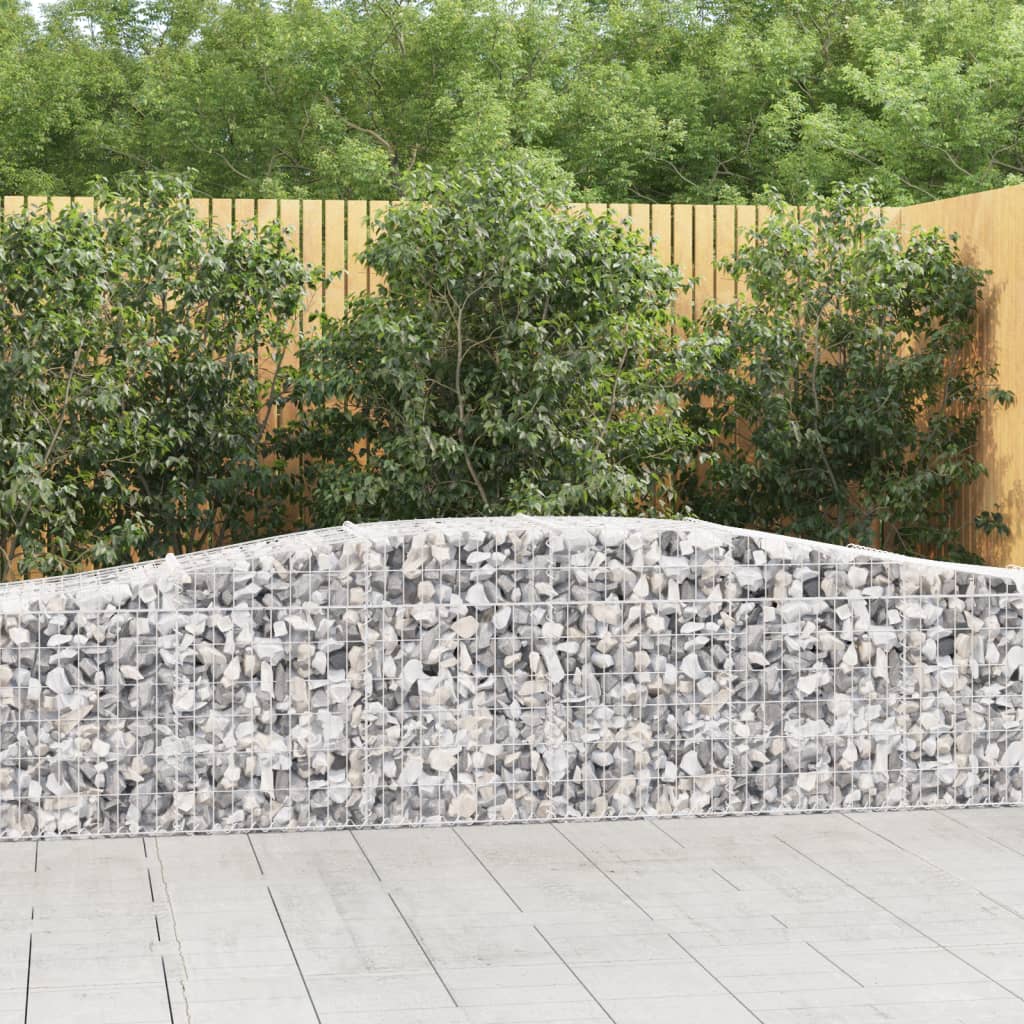 VidaXL Gabions 6 pcs courbé 400x50x60 80 cm fer galvanisé