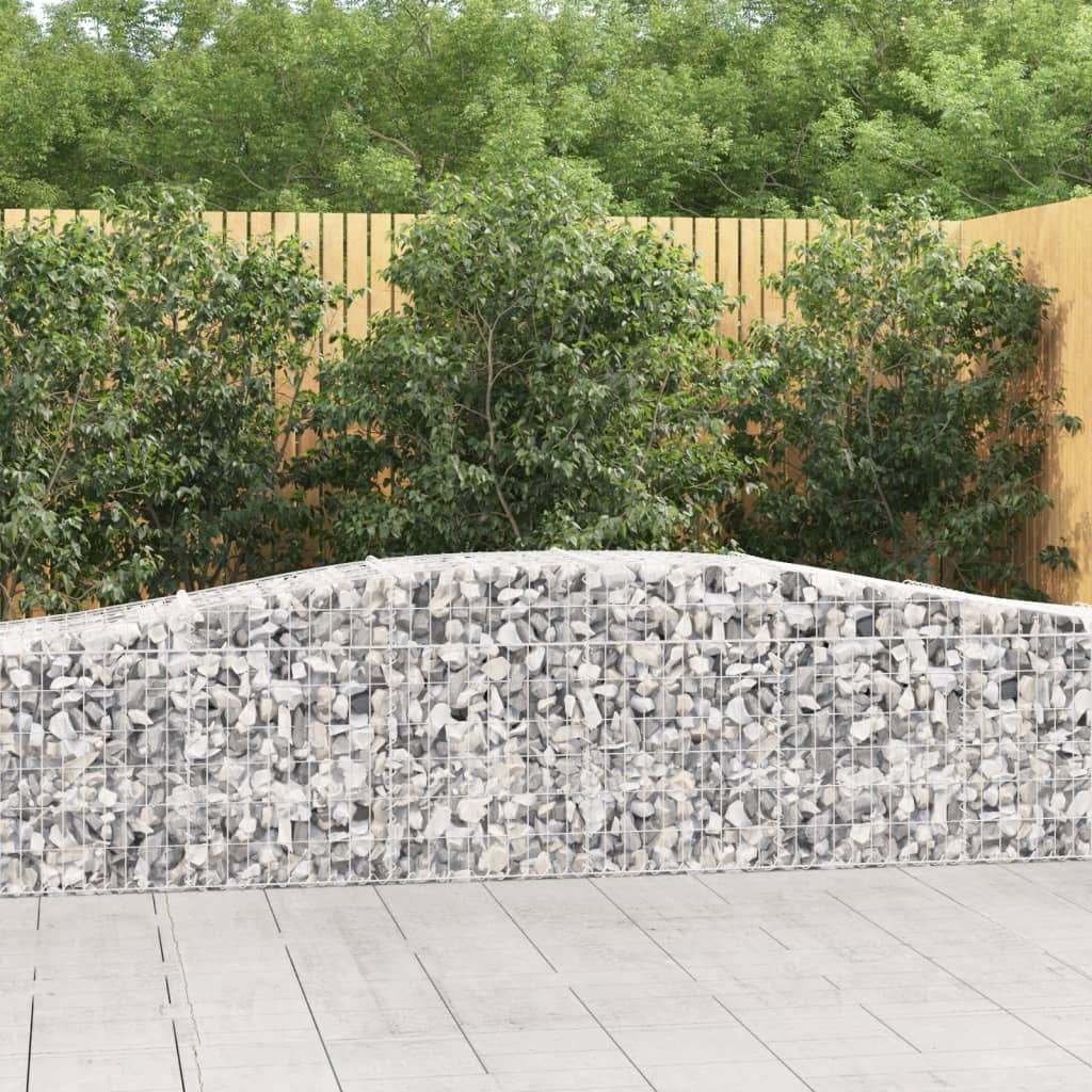 VidaXL Gabions 7 pcs courbé 400x50x60 80 cm fer galvanisé