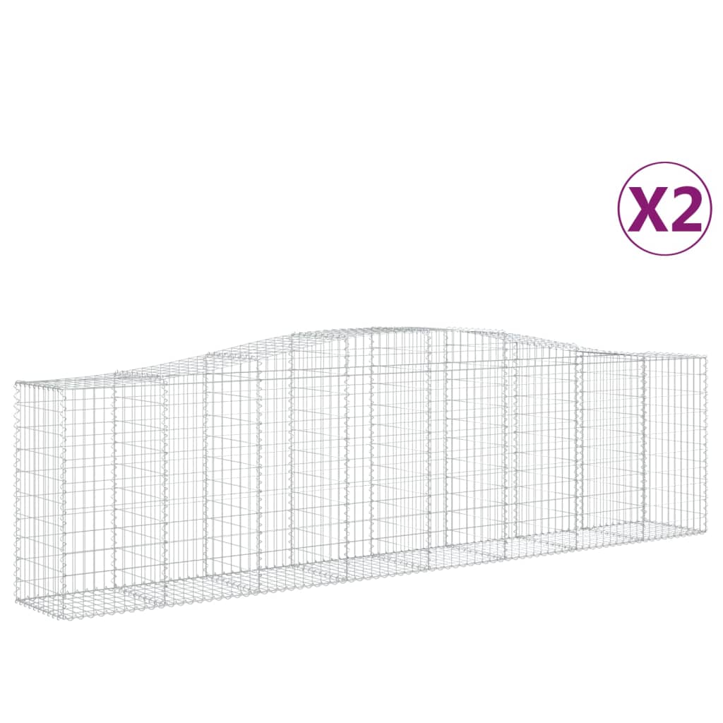 VidaXL Gabions 2 pcs courbé 400x50x100 120 cm fer